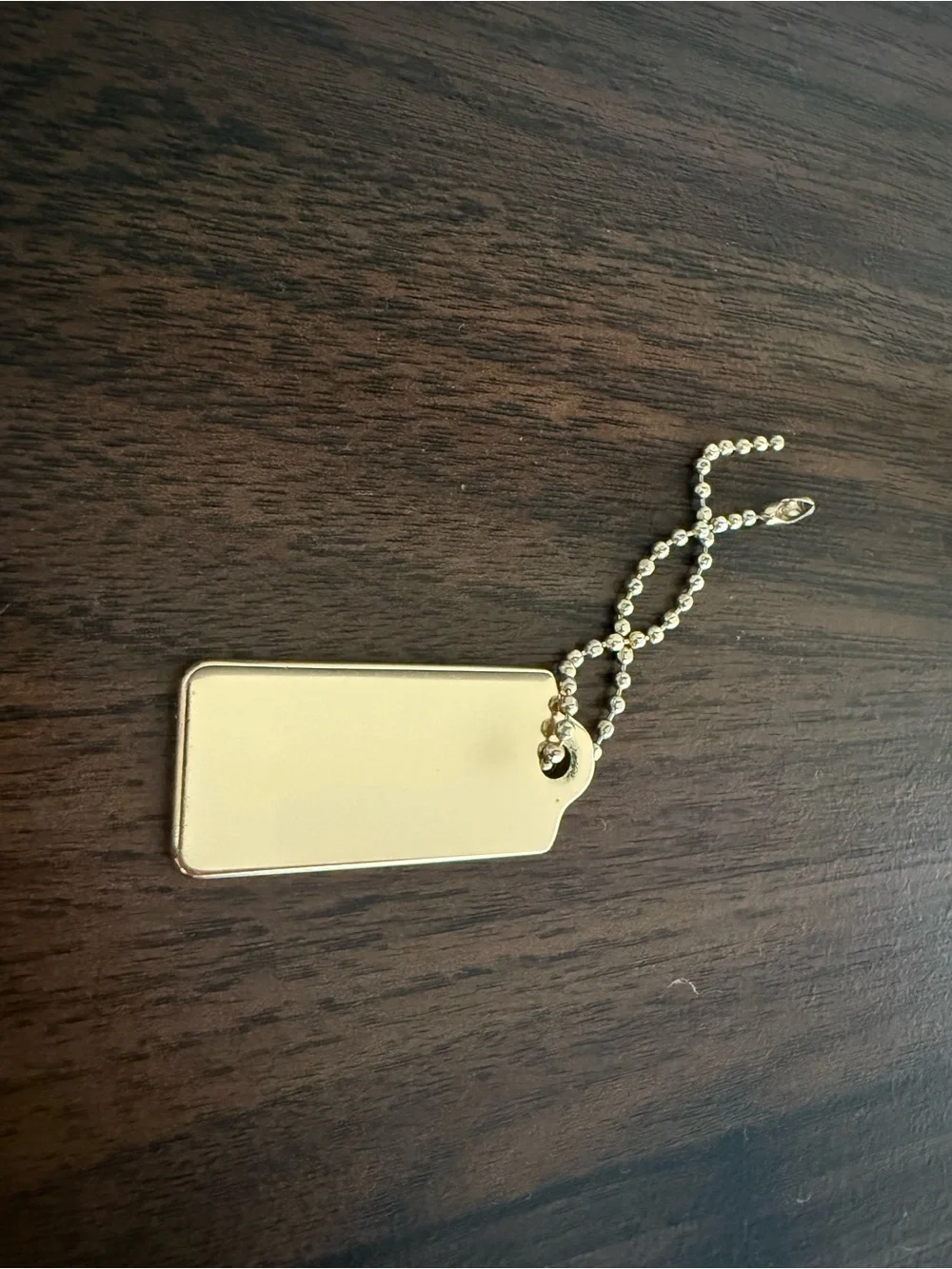 Coach Gold Hangtag with Ball Chain